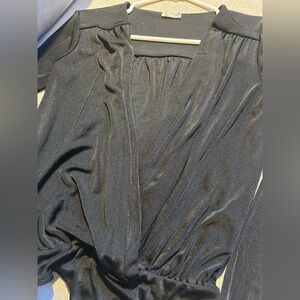 Free People Bodysuit; Deep Cross-front neckline